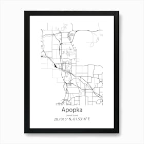 Apopka,United States Minimalist Map Art Print