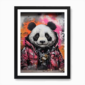 Panda Art In Street Art Style 4 Art Print