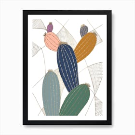 Golden Cactus Art Print