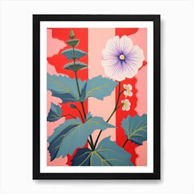 Hollyhock 2 Hilma Af Klint Inspired Pastel Flower Painting Art Print