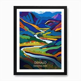 Denalo National Park Travel Poster Matisse Style 3 Art Print
