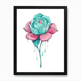 Tattoo Rose Art Print