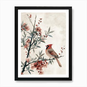 Bird Flowers Chinese Style 1 Art Print