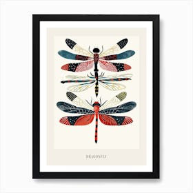 Colourful Insect Illustration Dragonfly 9 Poster Art Print