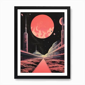 Mars Space Station | Retro Sci-fi Art Print