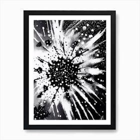Bullet, Snowflakes, Black & White 4 Art Print