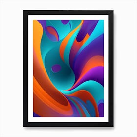 Abstract Colorful Waves Vertical Composition 62 Art Print