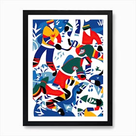 Ice Hockey In The Style Of Matisse 2 Art Print