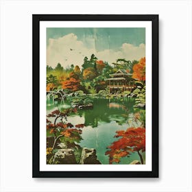 Kenrokuen Garden In Kanazawa Mid Century Modern 3 Art Print