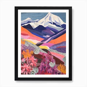 Mount Baker United States 1 Colourful Mountain Illustration Art Print