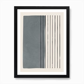 Minimalist Gray And Black Vertical Lines Art Print