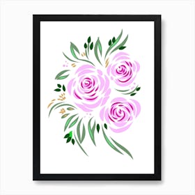 Simple Pink Magenta Floral Bouquet 1 Art Print