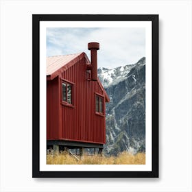 Little red hut in the mountains Art Print