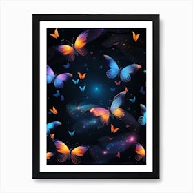 Colorful Butterflies In The Sky Art Print