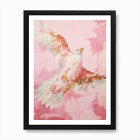 Pink Ethereal Bird Painting Golden Eagle Art Print