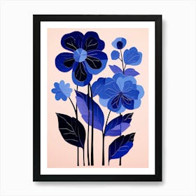 Blue Flower Illustration Hydrangea 1 Art Print