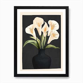 A Vase With Calla Lilies 2 Art Print