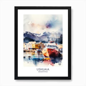 Ushuaia Argentina Watercolour Art Print