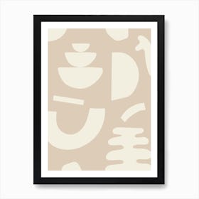 Abstract Shapes - Beige Art Print