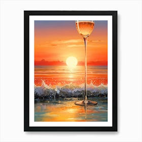 Sunset At The Beach 1 Art Print