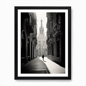 Barcelona, Spain, Mediterranean Black And White Photography Analogue 4 Art Print