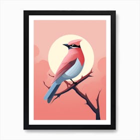 Minimalist Cedar Waxwing 4 Illustration Art Print