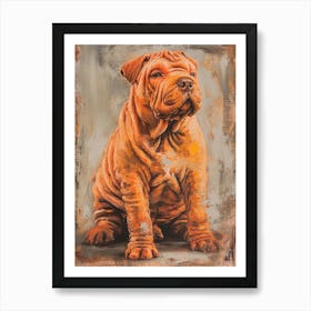 Chinese Shar Pei Acrylic Painting 5 Art Print