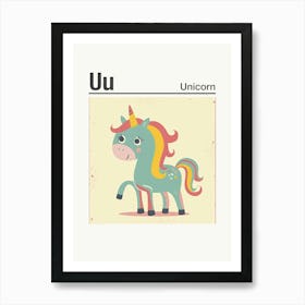 Animals Alphabet Unicorn 2 Art Print