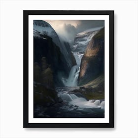 Kjosfossen, Norway Realistic Photograph (2) Art Print