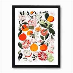 Blood Orange Fruit Drawing 1 Art Print