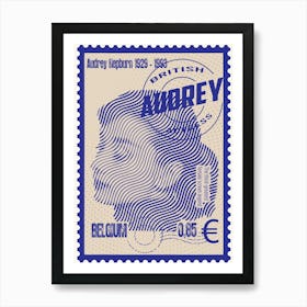 Stamps Art – Audrey Hepburn Art Print