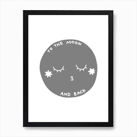 Moon And Back Super Scandi Grey Poster