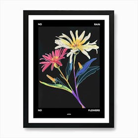 No Rain No Flowers Poster Asters 8 Art Print