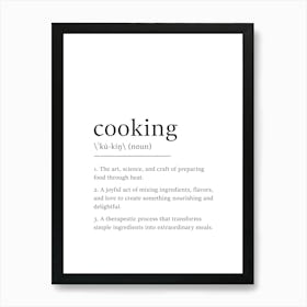 Cooking Definition Poster - Dictionary Art Print