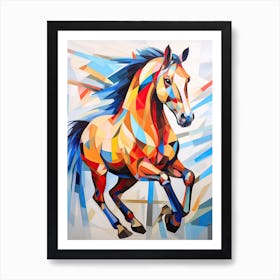 A Horse Painting In The Style Of Cubist Techniques 4 Art Print