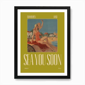 Sea You Soon | Italian Summer Amalfi Coast Vacation Travel Art Print