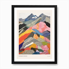 Aonach Beag Scotland 2 Colourful Mountain Illustration Poster Art Print