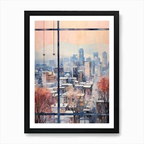 Winter Cityscape Vancouver Canada 3 Art Print