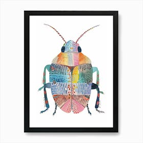 Colourful Insect Illustration Pill Bug 15 Art Print