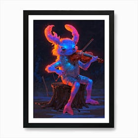 Frog Playing The Violin Art Print