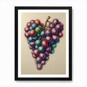Grapes In A Heart Art Print