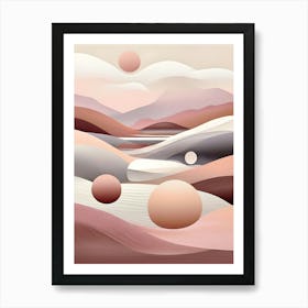 Abstract Landscape With Spheres Art Print