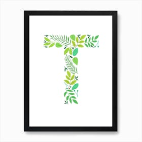 Leafy Letter T Art Print