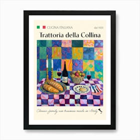 Trattoria Della Collina Trattoria Italian Poster Food Kitchen Art Print