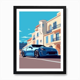 A Nissan Z In French Riviera Car Illustration 1 Art Print