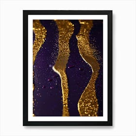 Gold And Purple Abstract Background Art Print