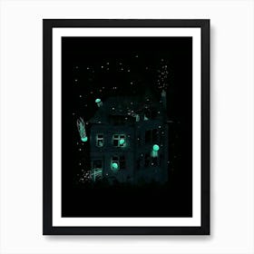 Glow In The Dark House Art Print