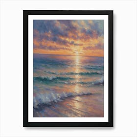Pastel Sunrise Over Key West Florida - Ocean Coastal Oil Painting Dreamscape Dappled Sunlight Art Print