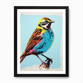 Andy Warhol Style Bird Lark 1 Art Print