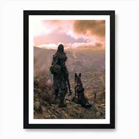 Soldier And His Dog Art Print